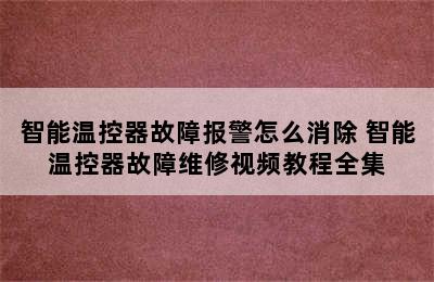 智能温控器故障报警怎么消除 智能温控器故障维修视频教程全集